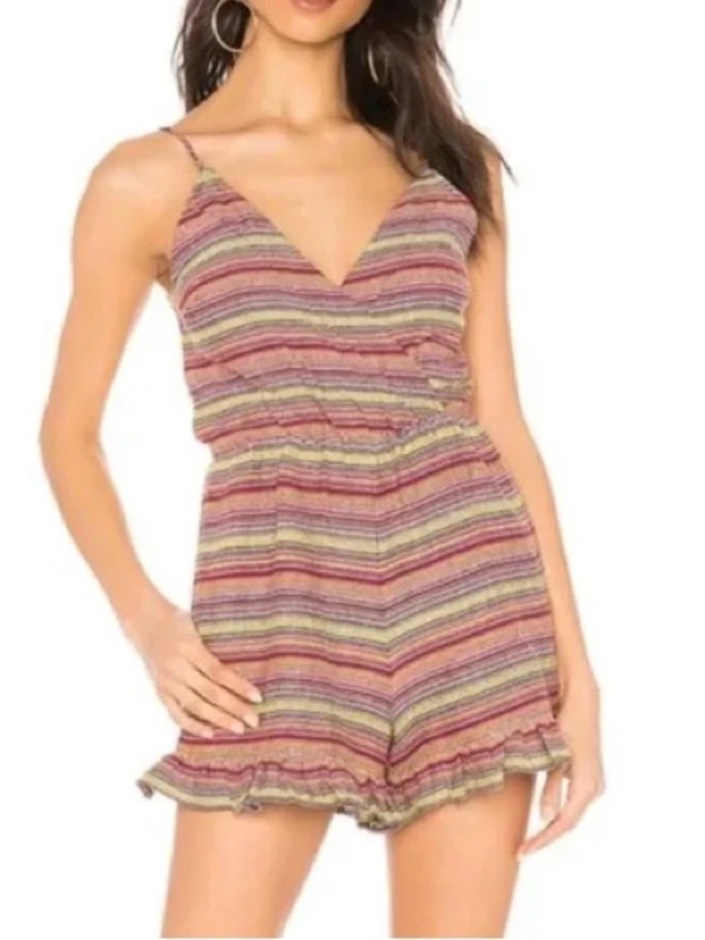 Tularosa Amelia Romper in Multicolor Stripe Size Medium